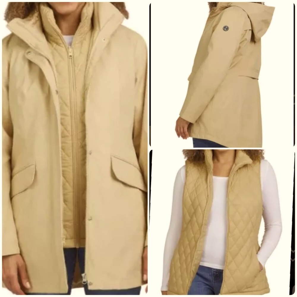 Lands’ End Ladies 3-in-1 Systems Jacket Tan Size Large NWT - Picture 1 of 16